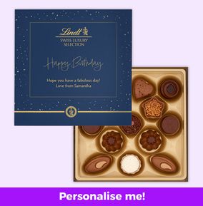 Personalised Happy Birthday Lindt Chocolate Box 143g