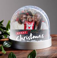 Merry Christmas Photo Upload Snow Globe