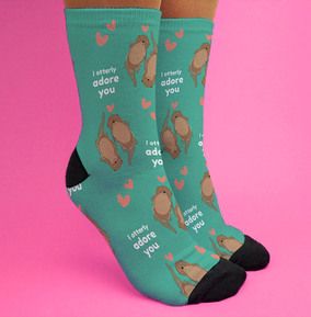 I Otterly Adore You Personalised Socks