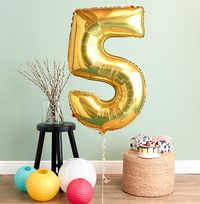 Gold Giant Number Balloons - Custom Age
