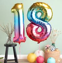 Tap to view 18th Birthday Giant Number Balloon Set