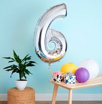 Tap to view Silver Giant Number Balloons - Custom Age