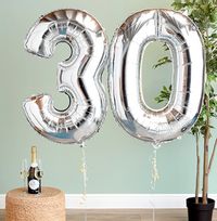 30th Birthday Giant Number Balloon Set