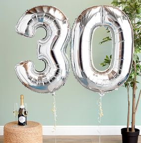 30th Birthday Giant Number Balloon Set