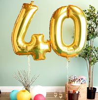 40th Birthday Giant Number Balloon Set