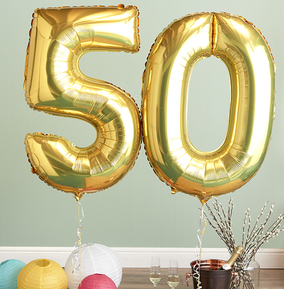50th Birthday Giant Number Balloon Set