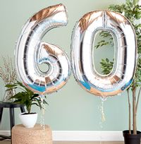 Tap to view 60th Birthday Giant Number Balloon Set