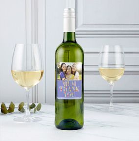 Mum Thank You Photo Upload white Wine