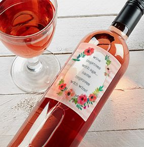 Personalised Text Rosé Wine Bottle