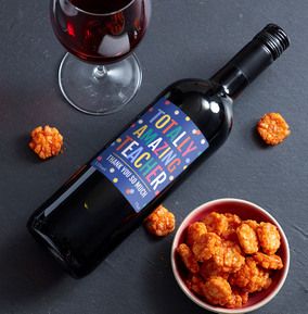Totally Amazing Teacher Personalised Red Wine