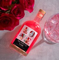 Personalised Red Glitter Gin