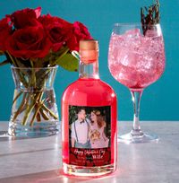 Lovely Wife Valentines Photo Upload Light Up Red Glitter Gin