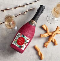 Tap to view ZDISC Christmas Personalised Pink Glitter Prosecco