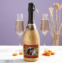 Tap to view ZDISC Christmas Photo Upload Glitter Prosecco