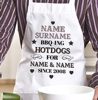 BBQ-ing Hotdogs Personalised Apron