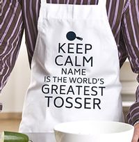Keep Calm Greatest Tosser Personalised Apron