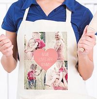 Pink Heart Personalised Photo Apron