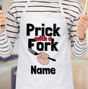 Prick With A Fork Personalised Apron