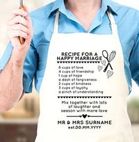 Recipe for a Happy Marriage Personalised Apron