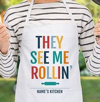 Tap to view They See Me Rollin' Personalised Apron