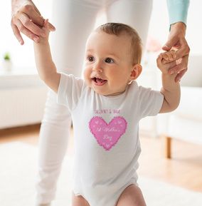 First Mothers Day Pink Personalised Baby Grow