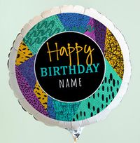 Tap to view Happy Birthday Pattern Personalised Balloon