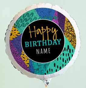 Happy Birthday Pattern Personalised Balloon