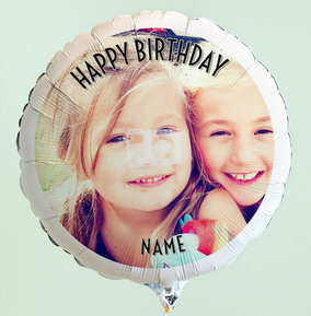 Personalised Photo Birthday Balloon - Black Text