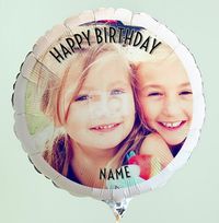 Tap to view Personalised Photo Birthday Balloon - Black Text