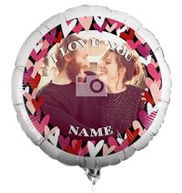 Tap to view Personalised Photo Balloon - Love Hearts Border