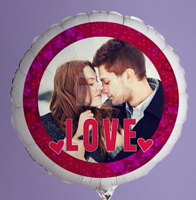 Love You Personalised Photo Balloon - Red