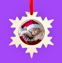 Tap to view Baby's 1st Christmas Photo Bauble