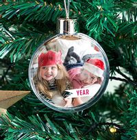 Tap to view Personalised Year Photo Bauble