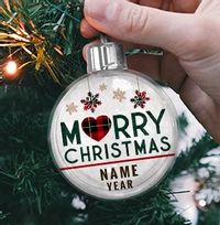 Tap to view Merry Christmas Personalised Bauble - Name & Year