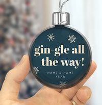 Tap to view Gin-gle All the Way Personalised Bauble