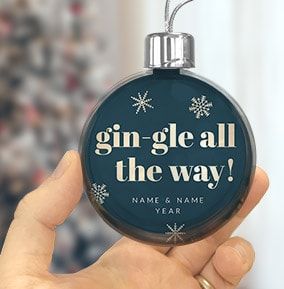 Gin-gle All the Way Personalised Bauble