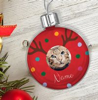 Personalised Pet Photo Bauble - Red