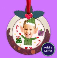 Tap to view Girl Elf Photo Christmas Bauble