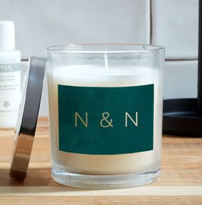 Green and Gold Personalised Initials Candle