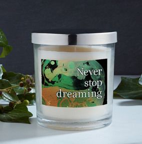 Never Stop Dreaming Personalised Candle