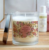 Happy Mothers Day Floral Personalised Candle