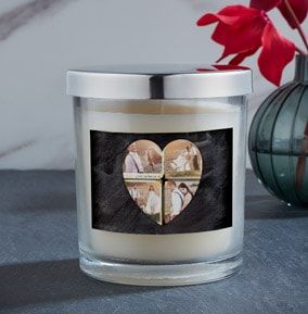 Four Photo Heart Candle