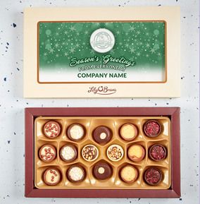 Company Christmas Logo Chocolates - Green - Box of 16