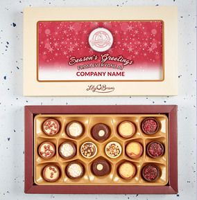 Company Christmas Logo Chocolates - Red - Box of 16