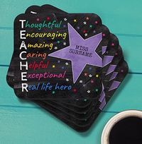 Tap to view Star Teacher Personalised Coaster