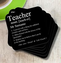 Tap to view Teacher Definition Personalised Coaster