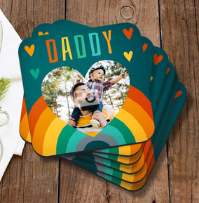 Daddy Rainbow Photo Coaster
