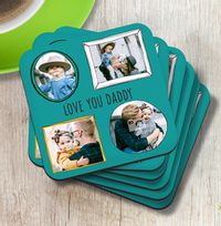 Love You Daddy Multi Photo Coaster