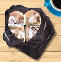 Chalkboard Heart Shaped Wedding Coaster