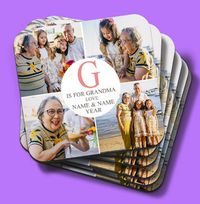 Tap to view G Is For Grandma Photo Collage Coaster